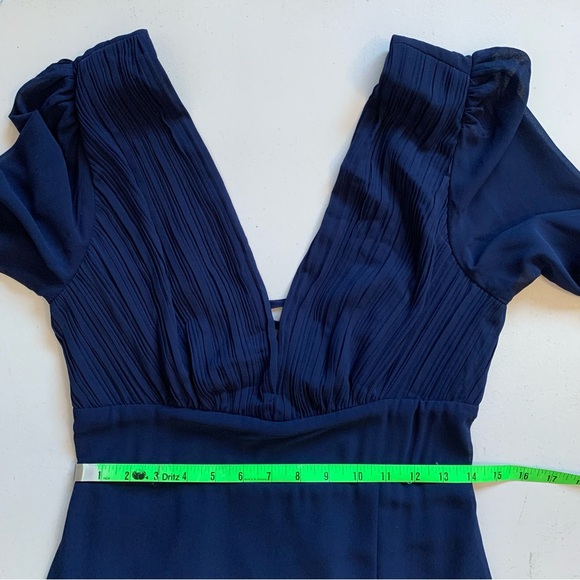 Lulus Large Marvelous Affair Navy Blue Pleated Lace-Up Maxi Dress NWT - Picture 15 of 17